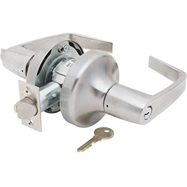 Gan Eden Commercial Office Entry Augusta Lever Grade 1 Cylindrical Lock with Para Keyway, Satin Chrome GA2063994 - main